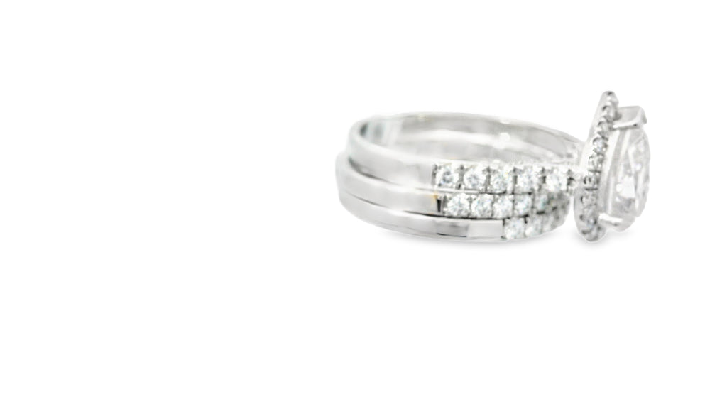 Silver labstone teardrop 3. Band ring