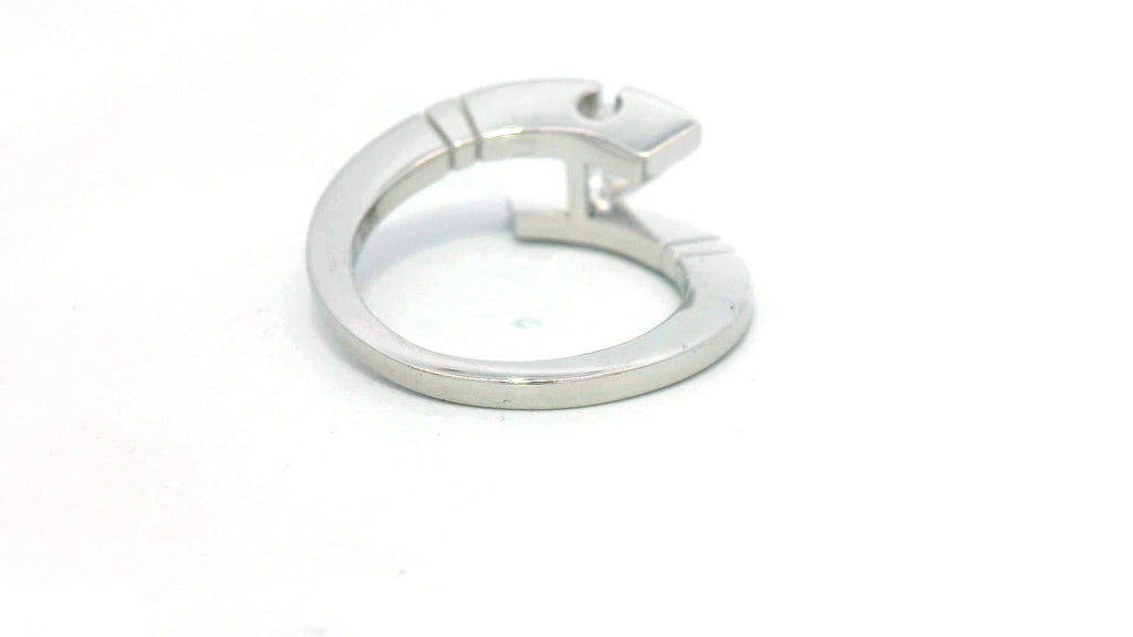 Silver labstone princess cut ring