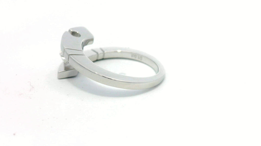 Silver labstone princess cut ring