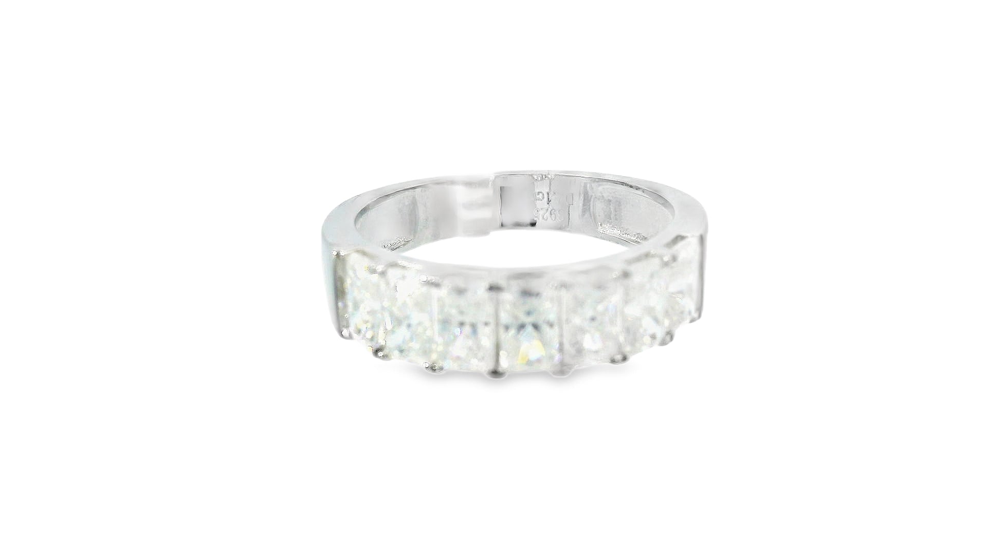 Silver labstone cluster ring