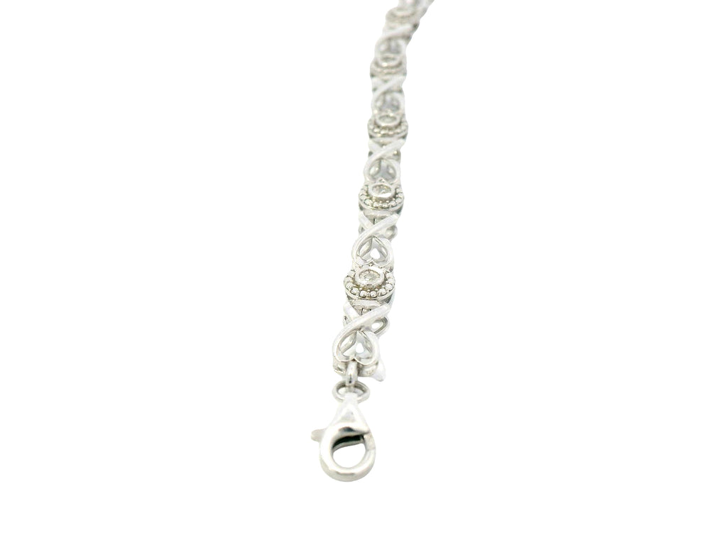 Silver lab stone infinity bracelet