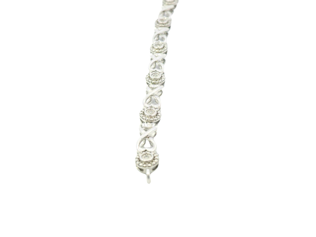 Silver lab stone infinity bracelet
