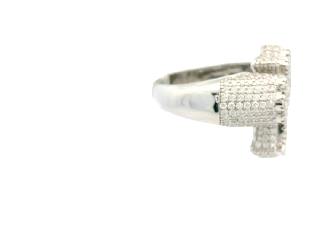 Men’s silver labstone cross ring