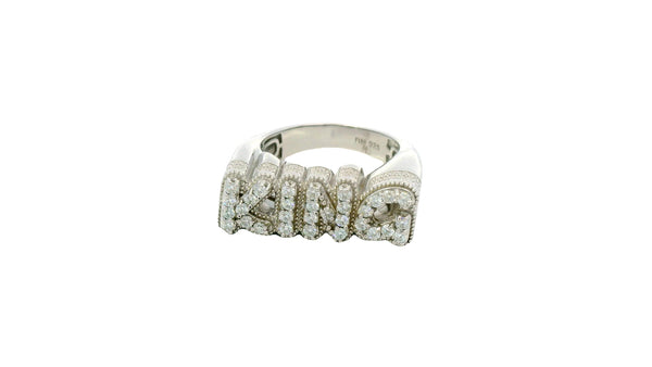 Silver labstone king ring