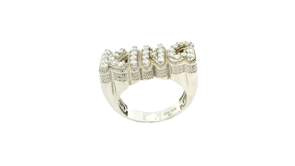 Silver labstone king ring