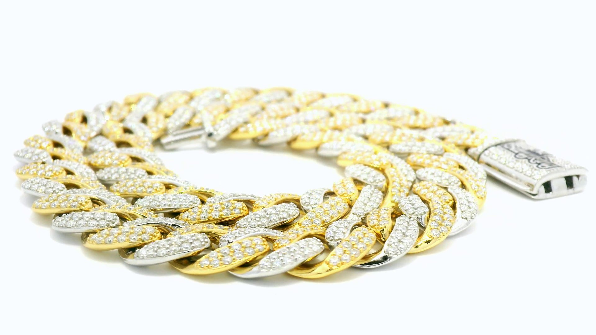 2 tone gold and silver lab stone necklace