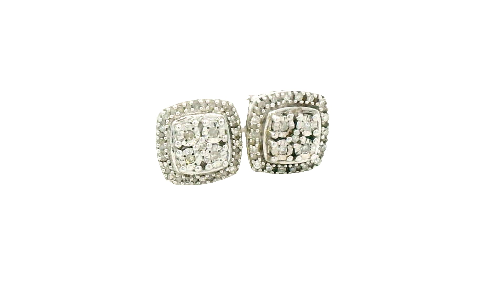 Silver natural diamond earrings