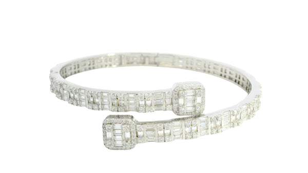 Silver lab stone baguette cut bengal bracelets