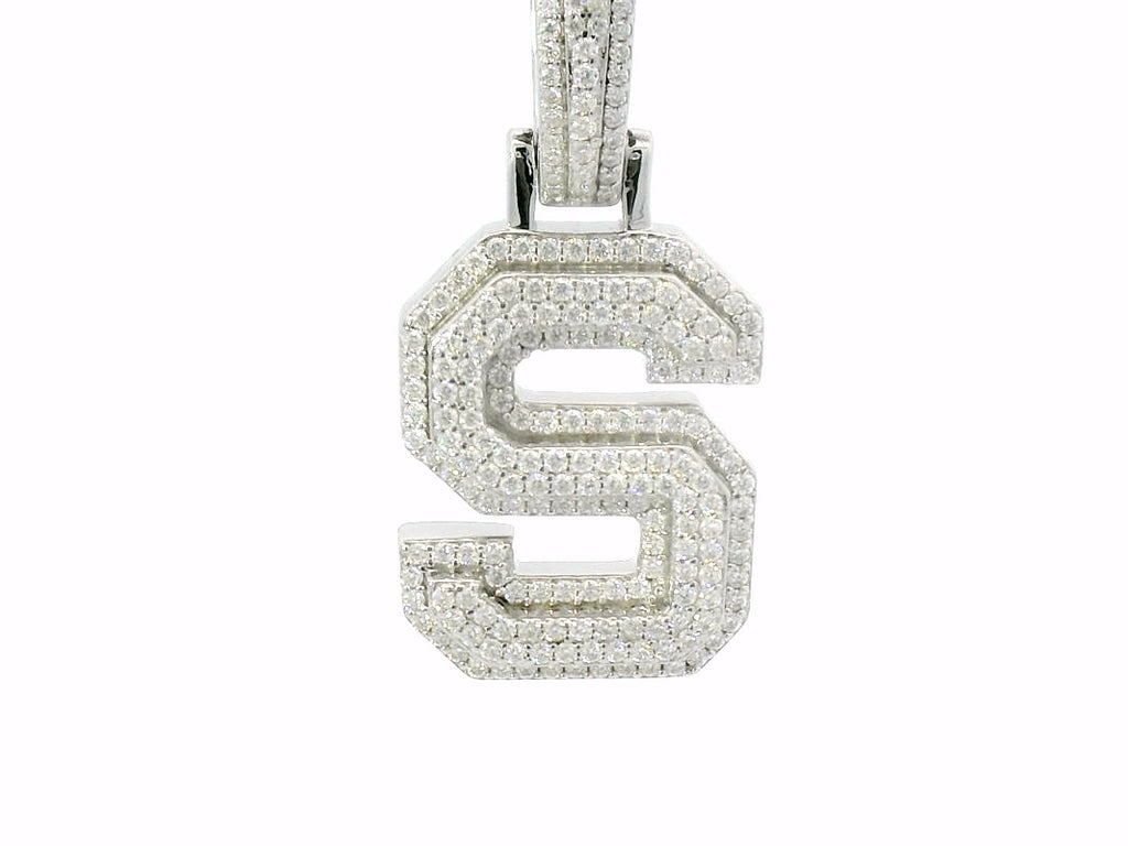 Sliver labstone letter “ S “ pendant