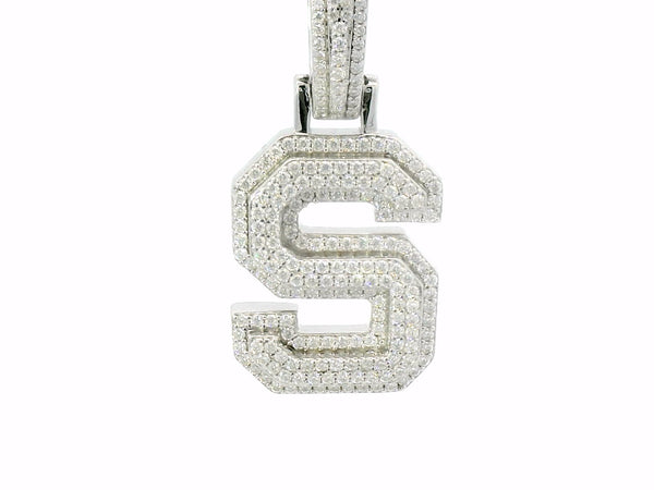 Sliver labstone letter “ S “ pendant