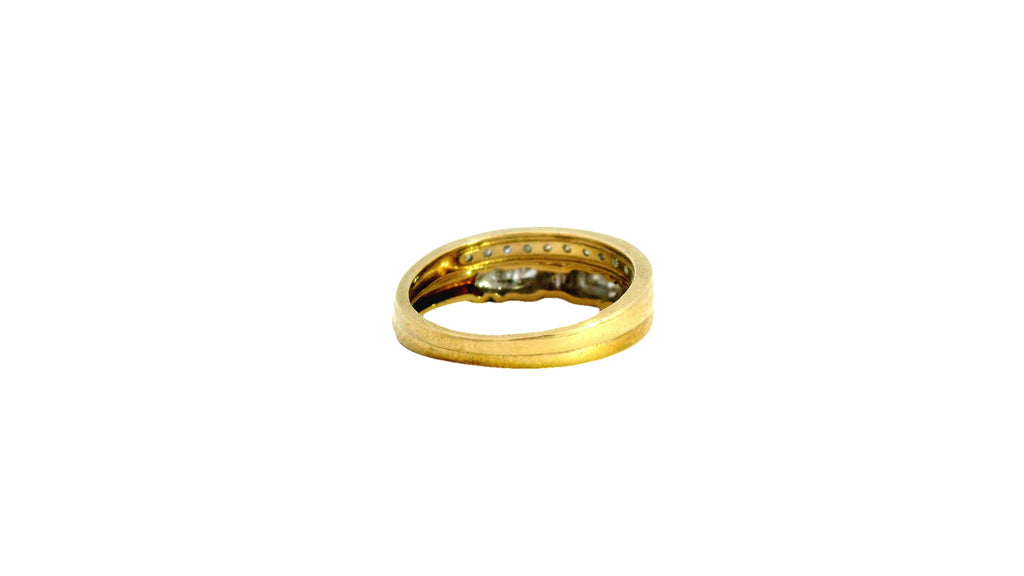 10k gold natural stone 2 band ring