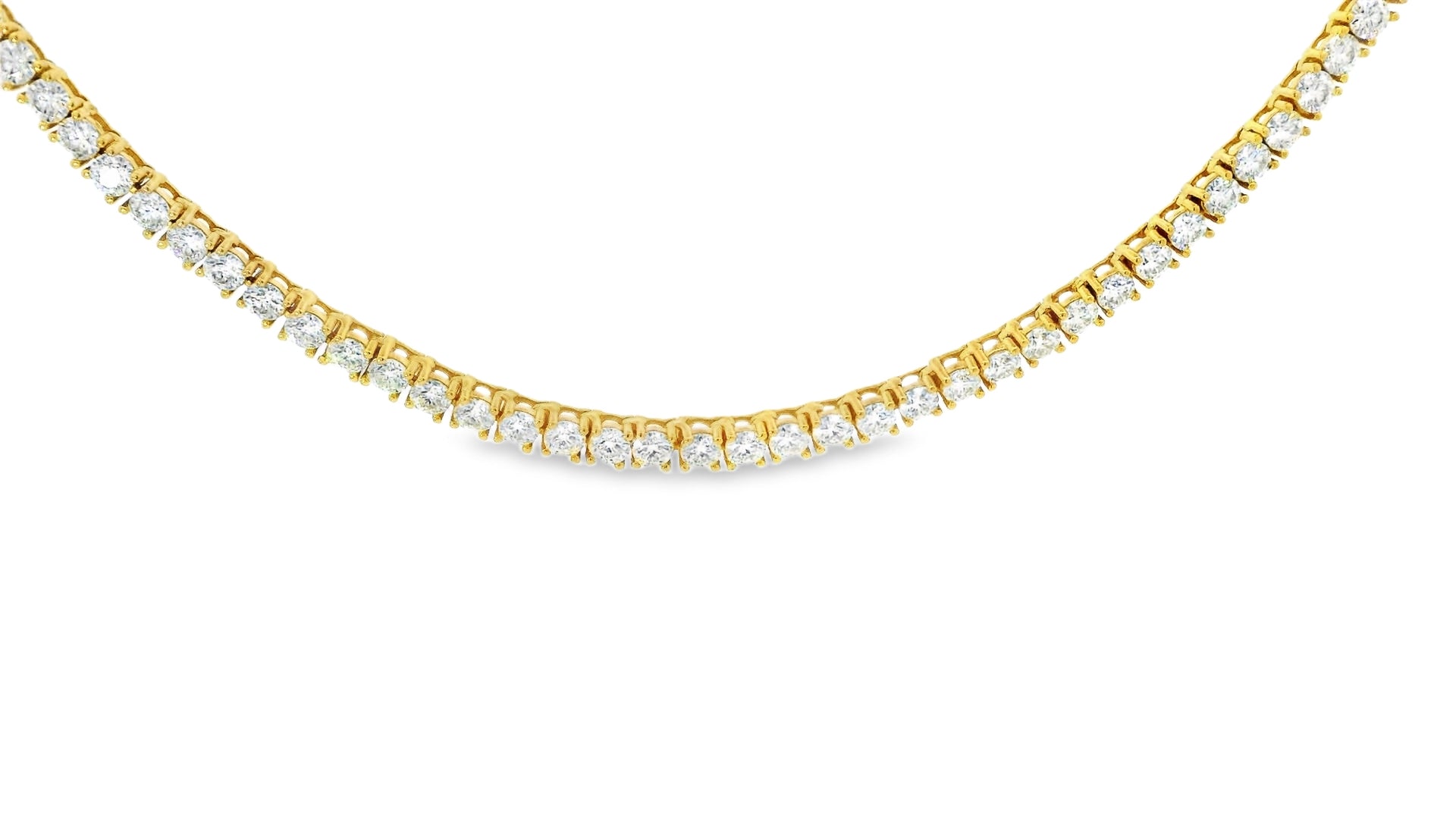 3mm lab stone gold tennis necklace