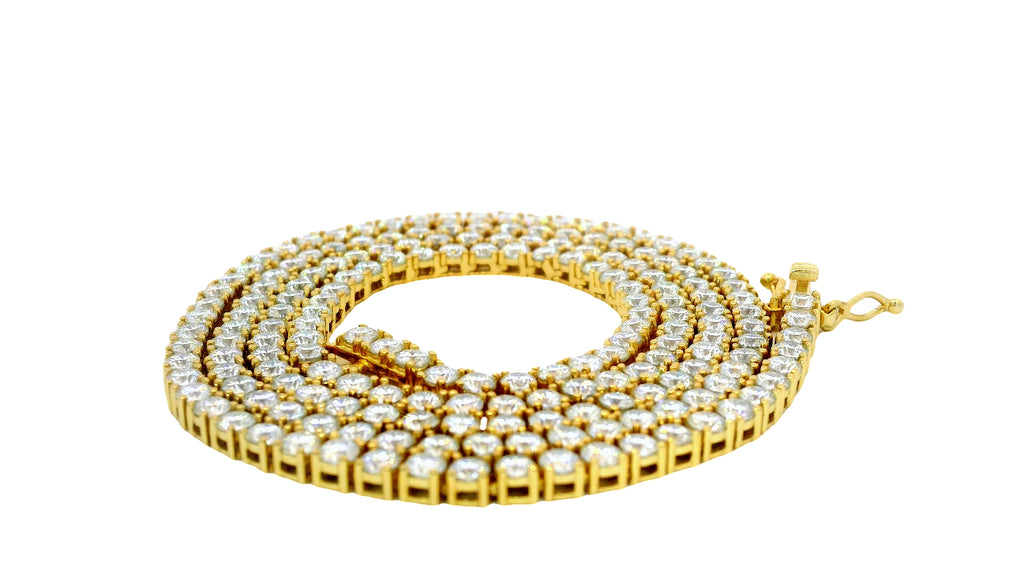 3mm lab stone gold tennis necklace