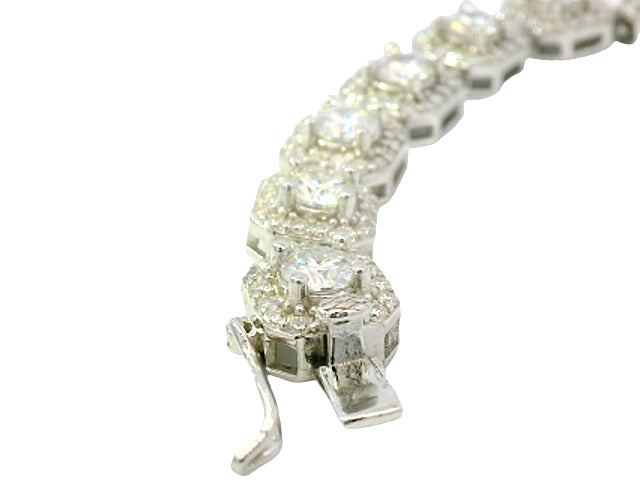 Silver labstone cluster bracelet