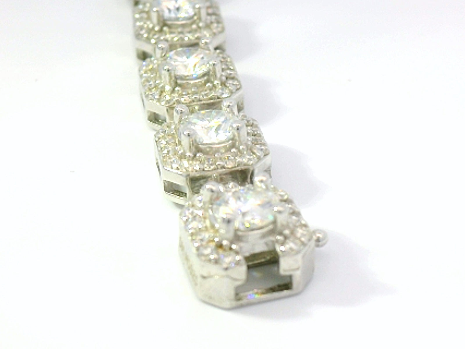 Silver labstone cluster bracelet