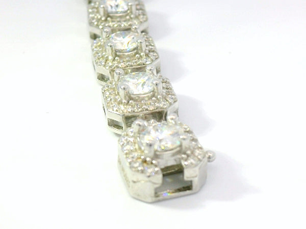 Silver labstone cluster bracelet