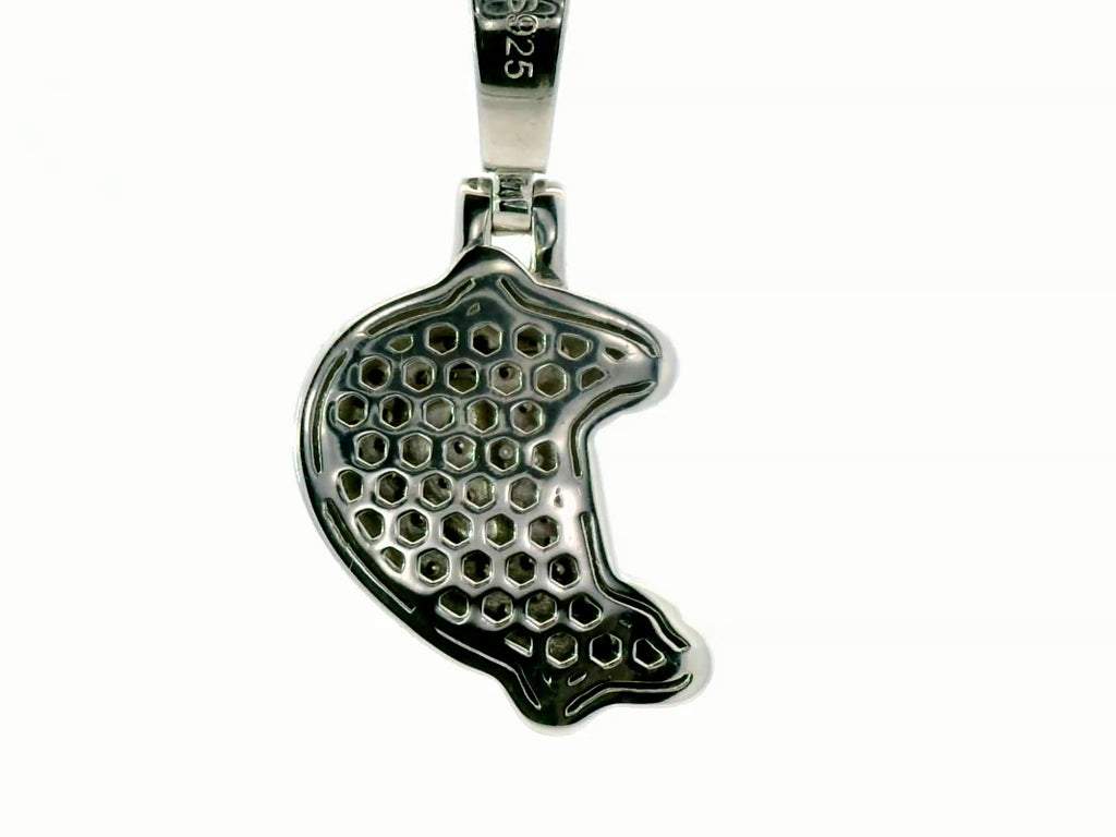 Silver labstone letter “ D “ pendant