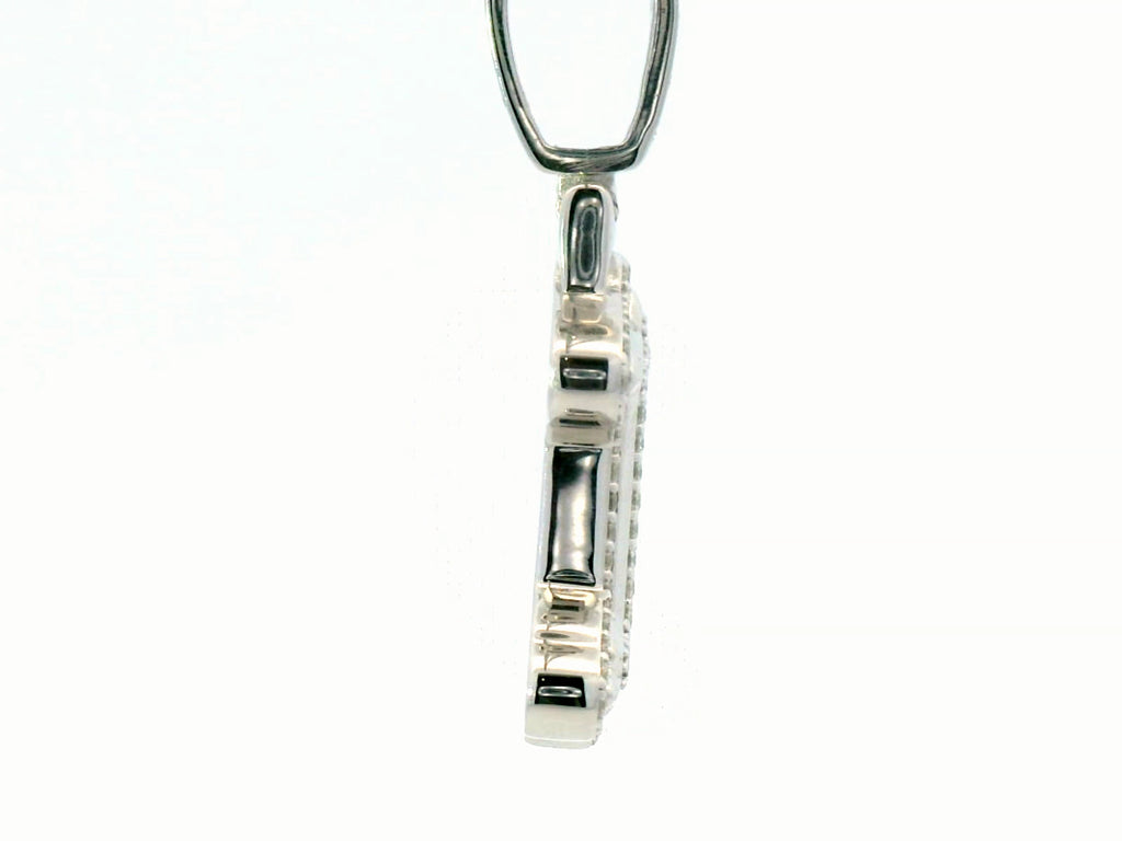 Silver labstone letter “ D “ pendant