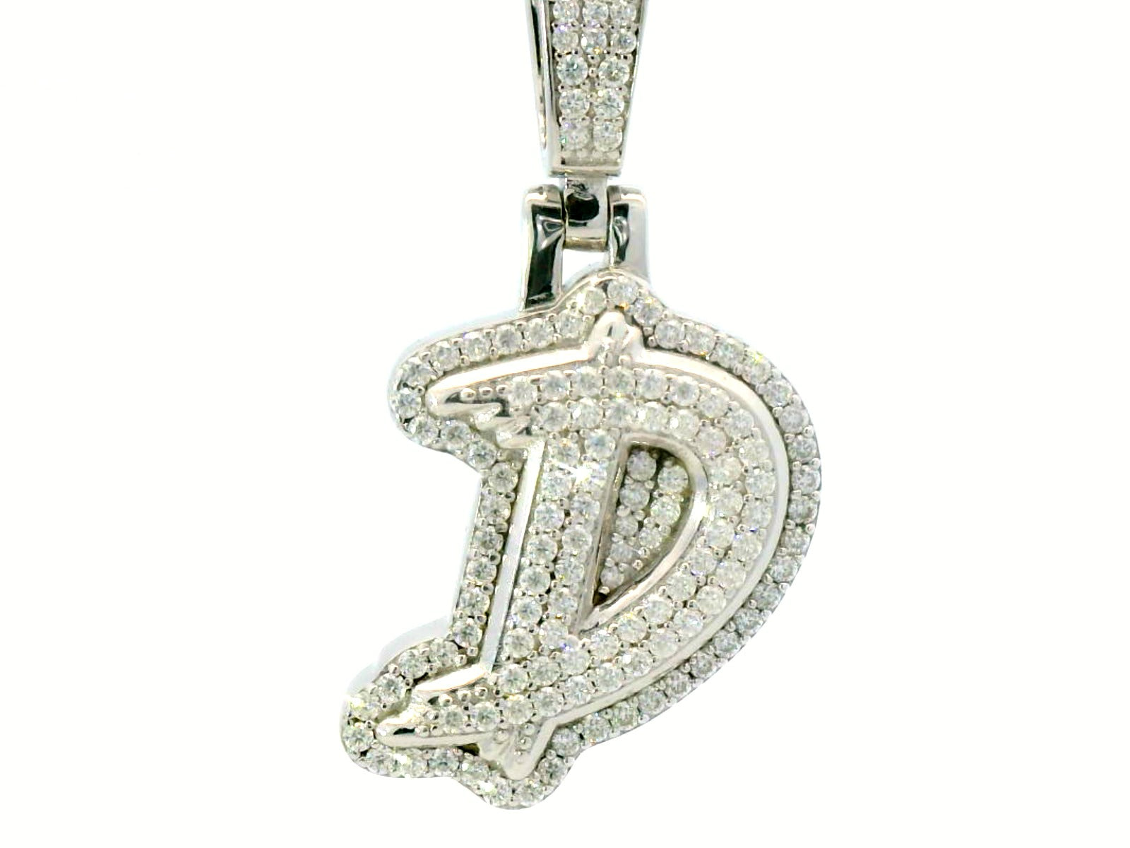 Silver labstone letter “ D “ pendant