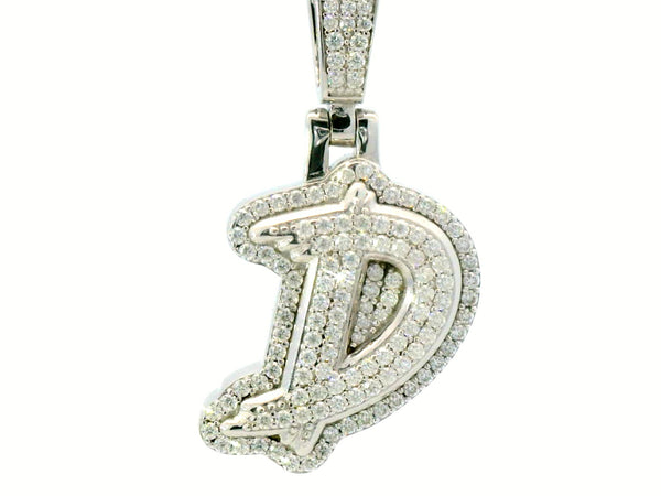 Silver labstone letter “ D “ pendant