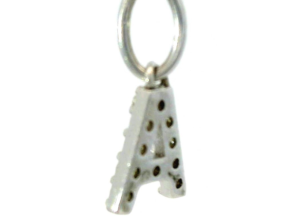 Silver labstone small letter “A” pendant