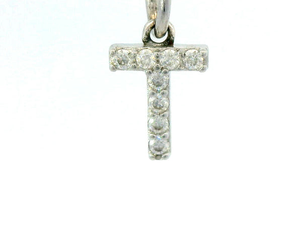 Silver labstone small letter “T” pendant