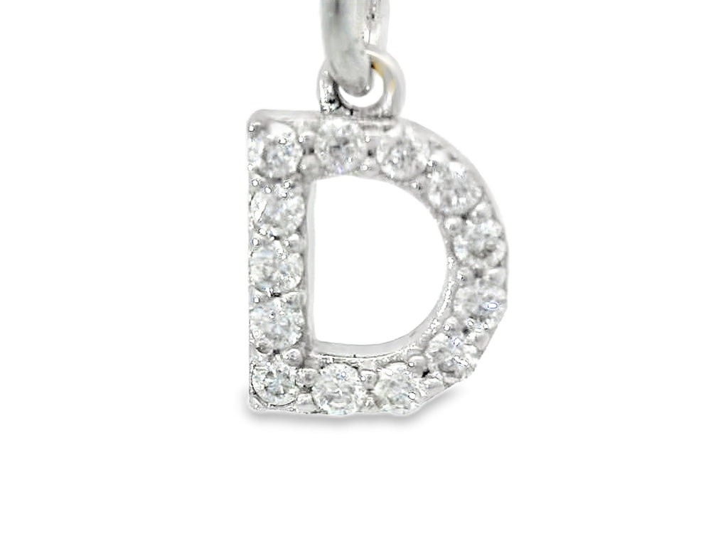 Silver labstone Small letter “D” pendant