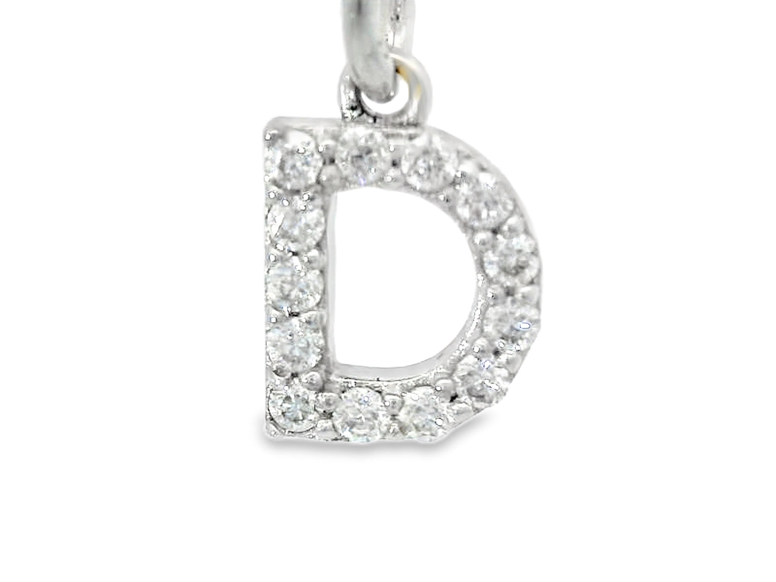 Silver labstone Small letter “D” pendant
