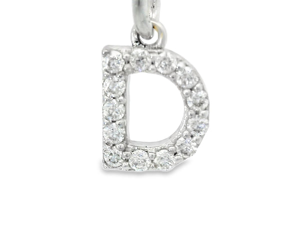 Silver labstone Small letter “D” pendant