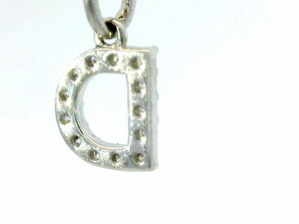Silver labstone Small letter “D” pendant