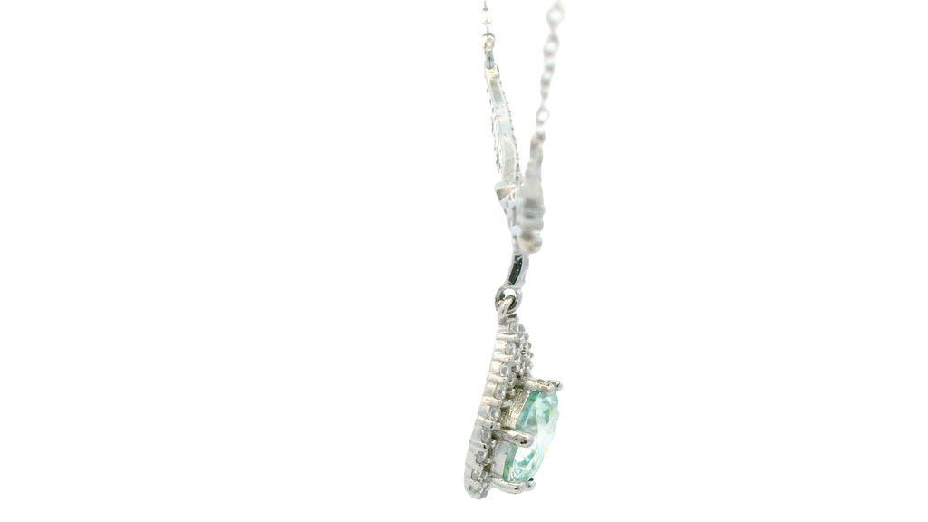 Silver wing drop pendant