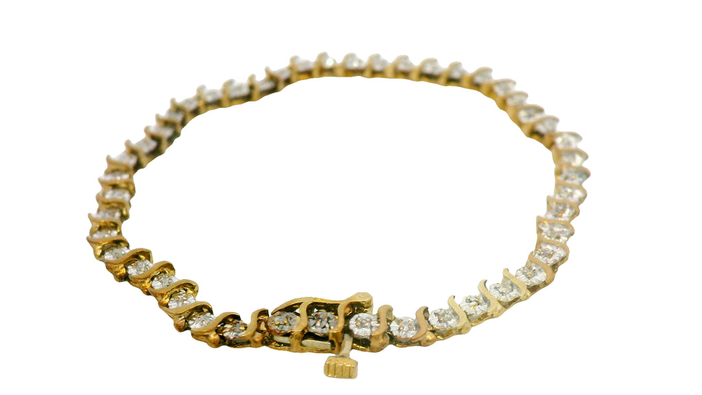 10k natural 1 pointer tennis bracelet