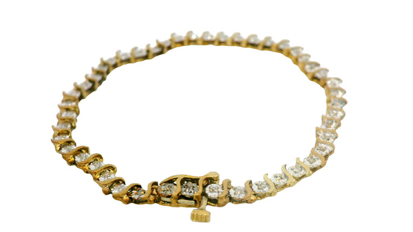 10k natural 1 pointer tennis bracelet