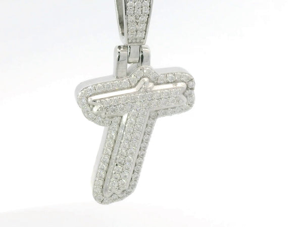Silver labstone letter “ T “ pendant