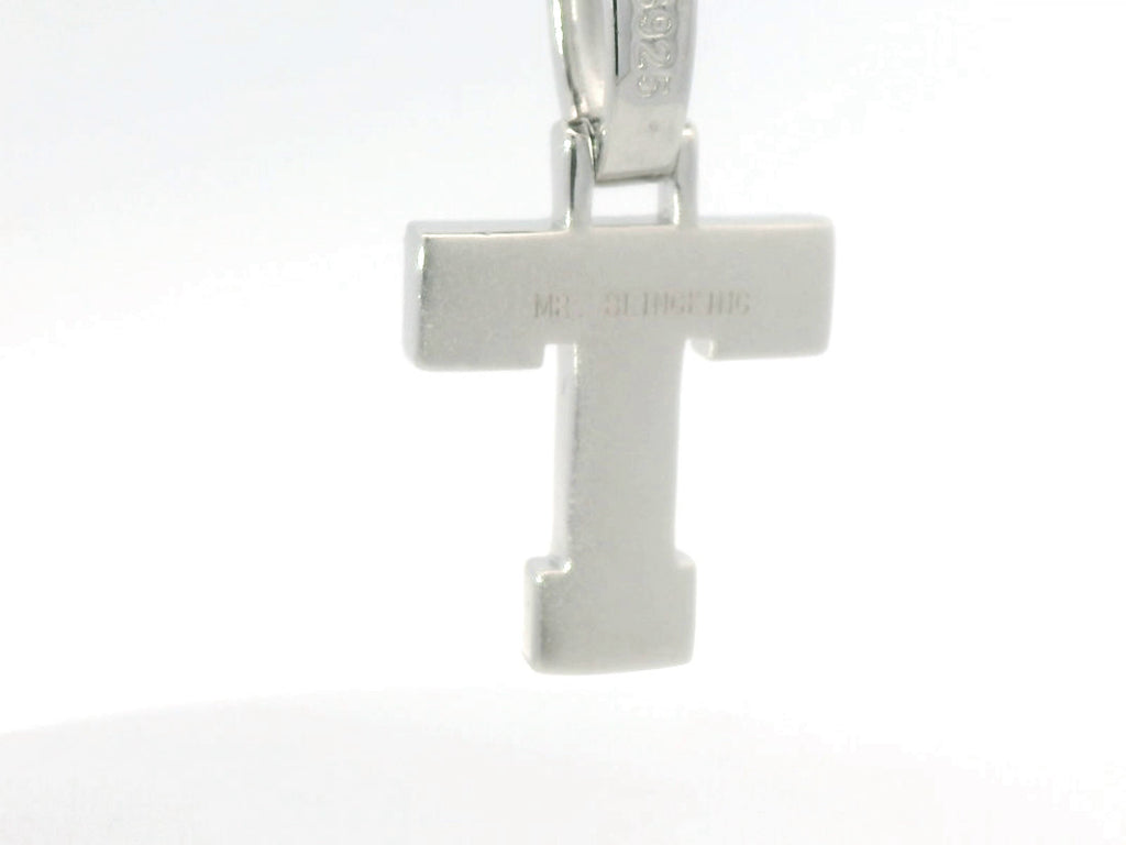 Silver lab-stone letter “ T “
