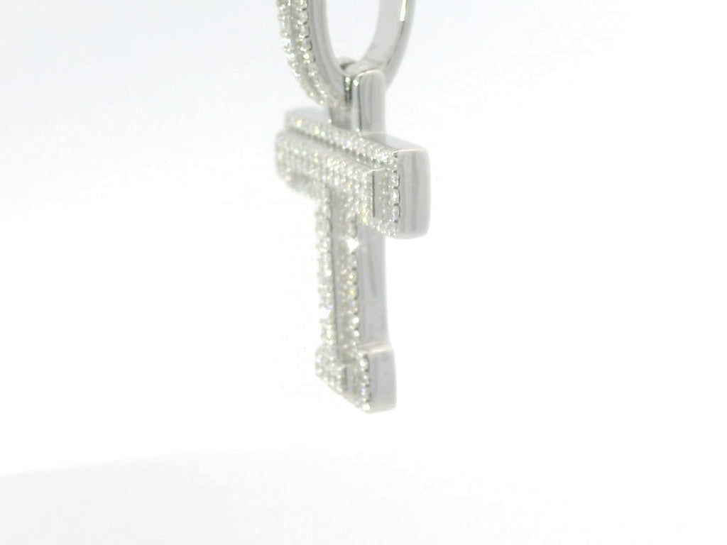 Silver lab-stone letter “ T “