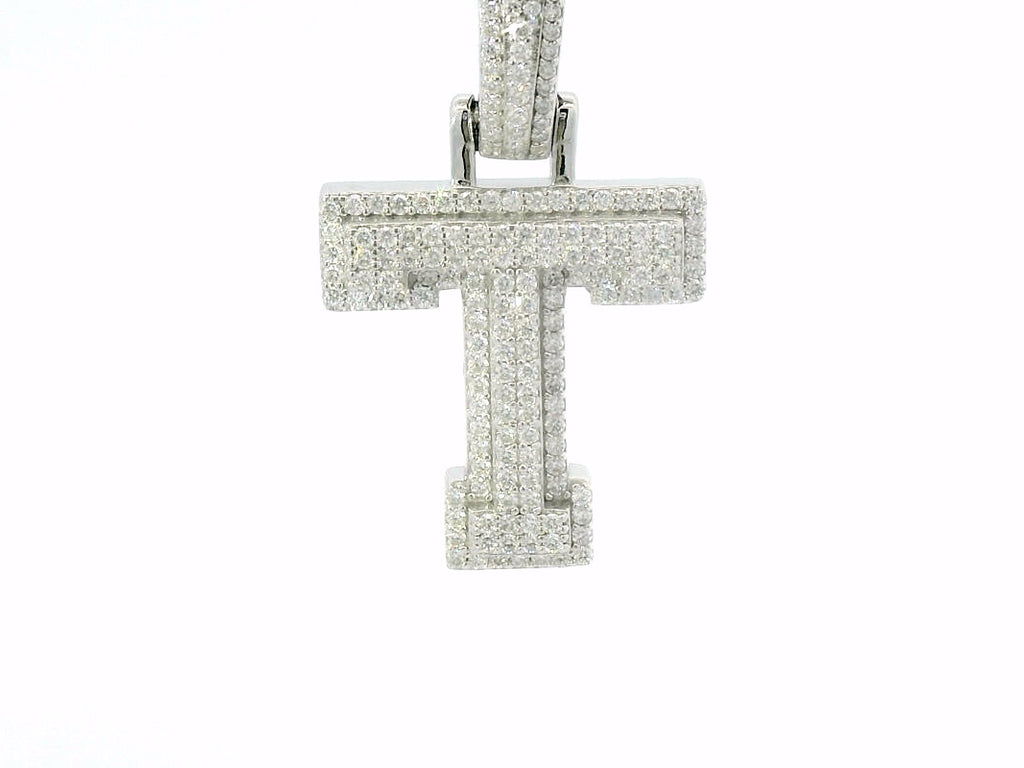 Silver lab-stone letter “ T “