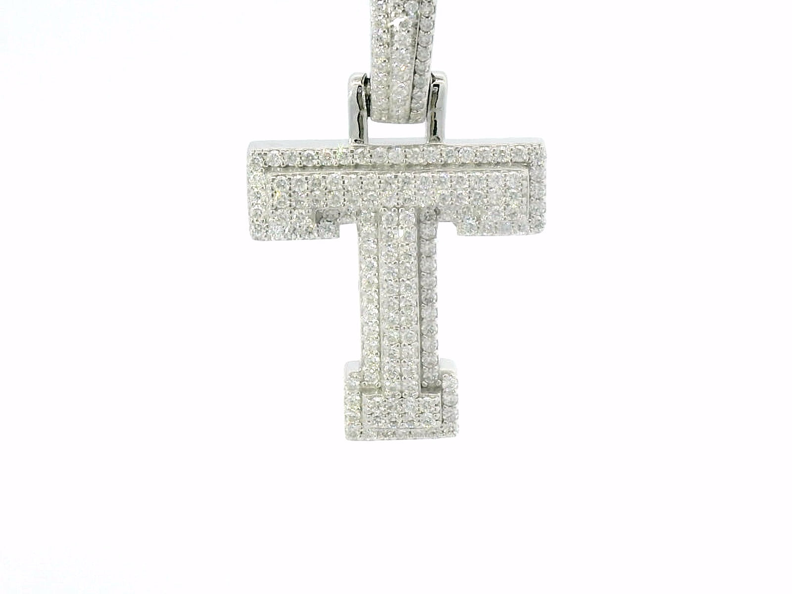 Silver lab-stone letter “ T “