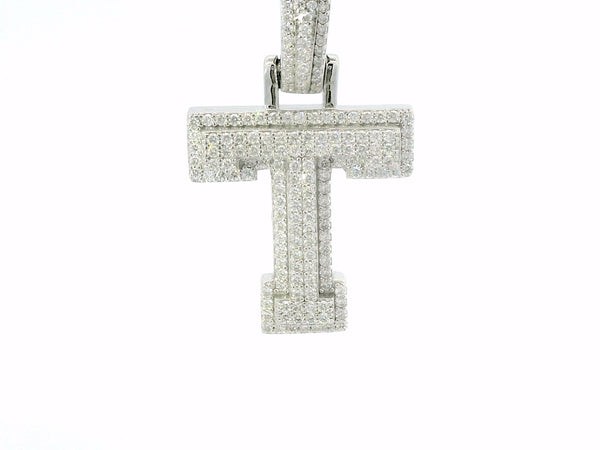 Silver lab-stone letter “ T “