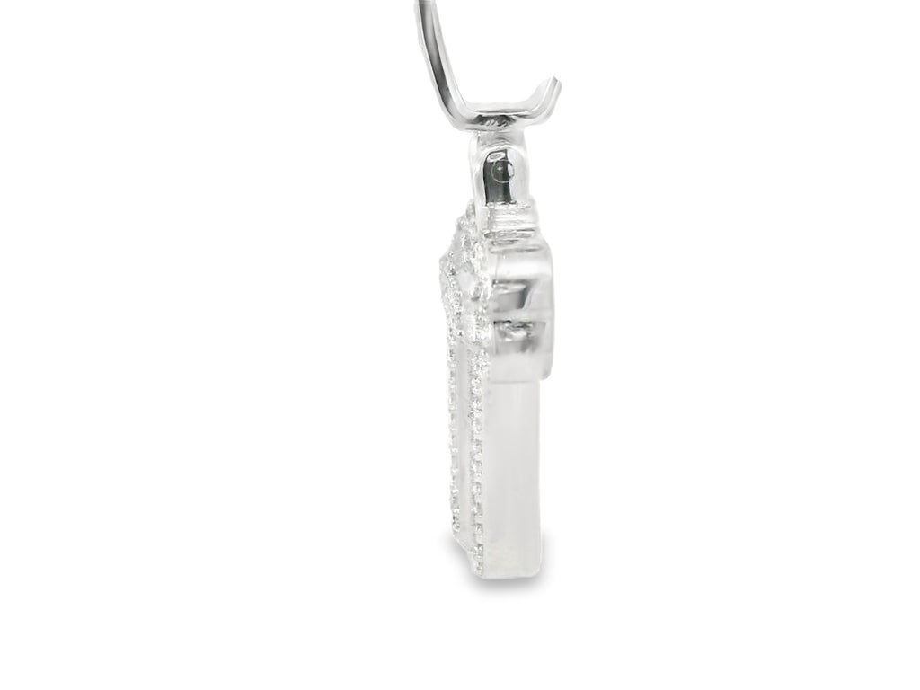 Silver labstone letter “ T “ pendant