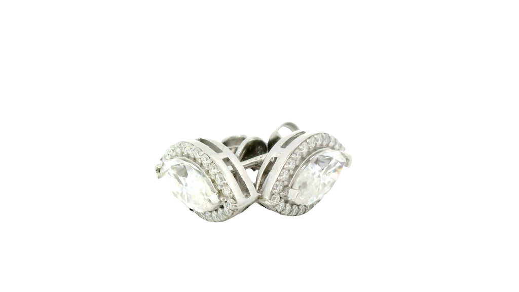 Silver labstone Marquise cut earrings