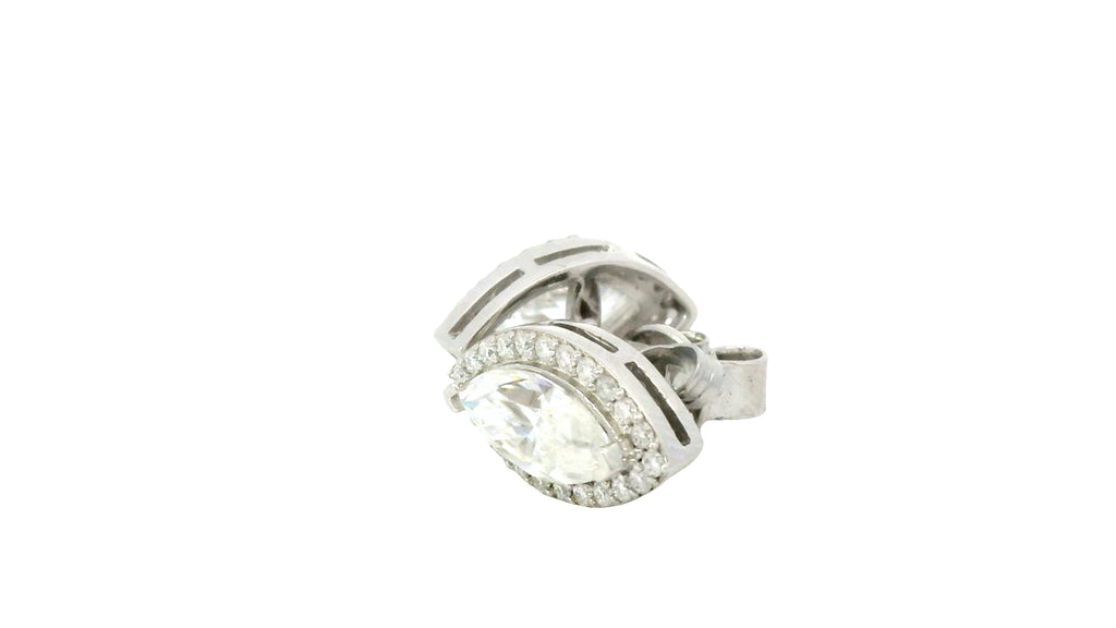 Silver labstone Marquise cut earrings
