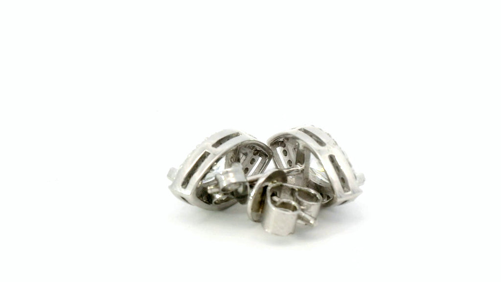 Silver labstone Marquise cut earrings