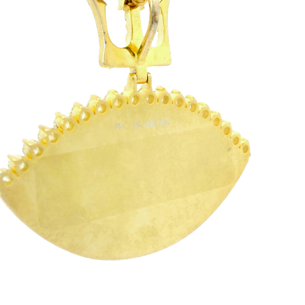 9k gold eyeball with blue and white labstone diamonds