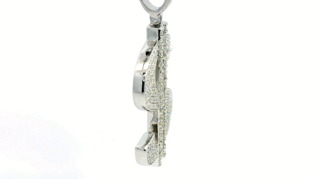 Silver labstone dollar sign pendant