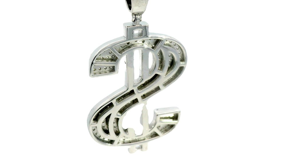 Silver labstone dollar sign pendant