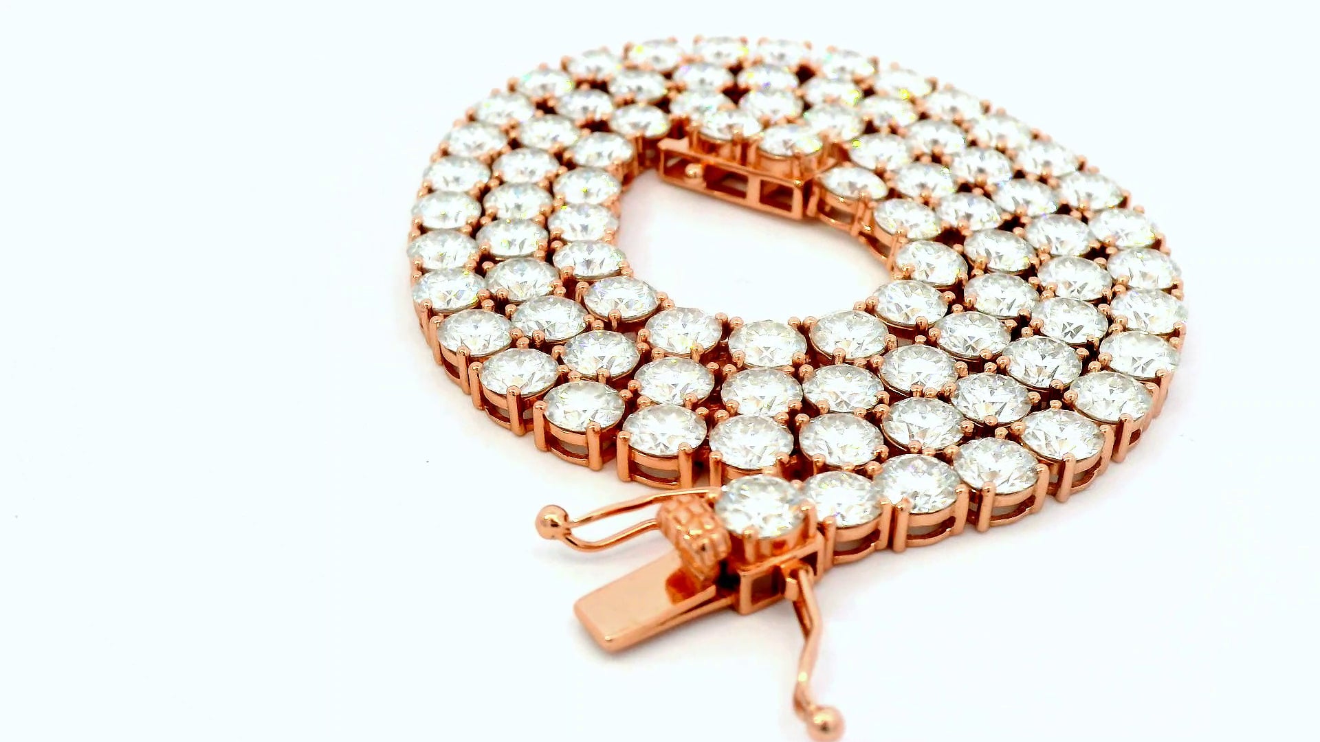 3mm Rose gold lab stone tennis chain
