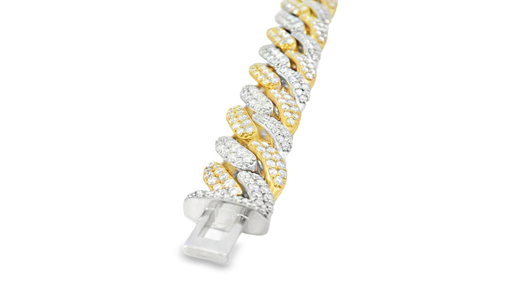 2 tone silver and gold signature “Mr.Blngking “ cuban bracelet