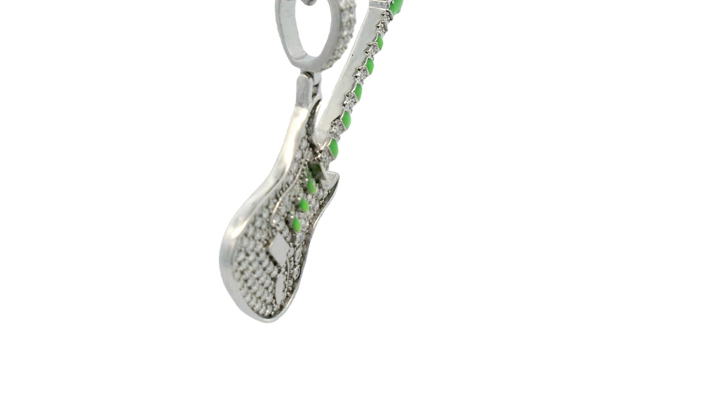 Silver Lab stone Guitar pendant