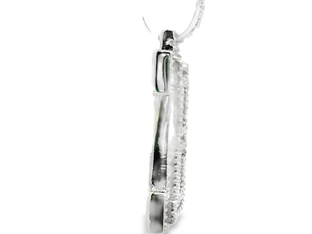Silver labstone baguette cut letter “ B “ pendant
